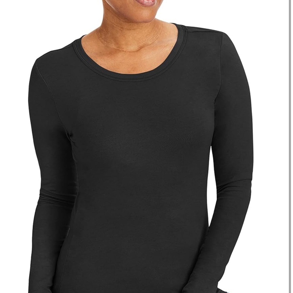 Healing Hands Black Long Sleeve Scrub Tee